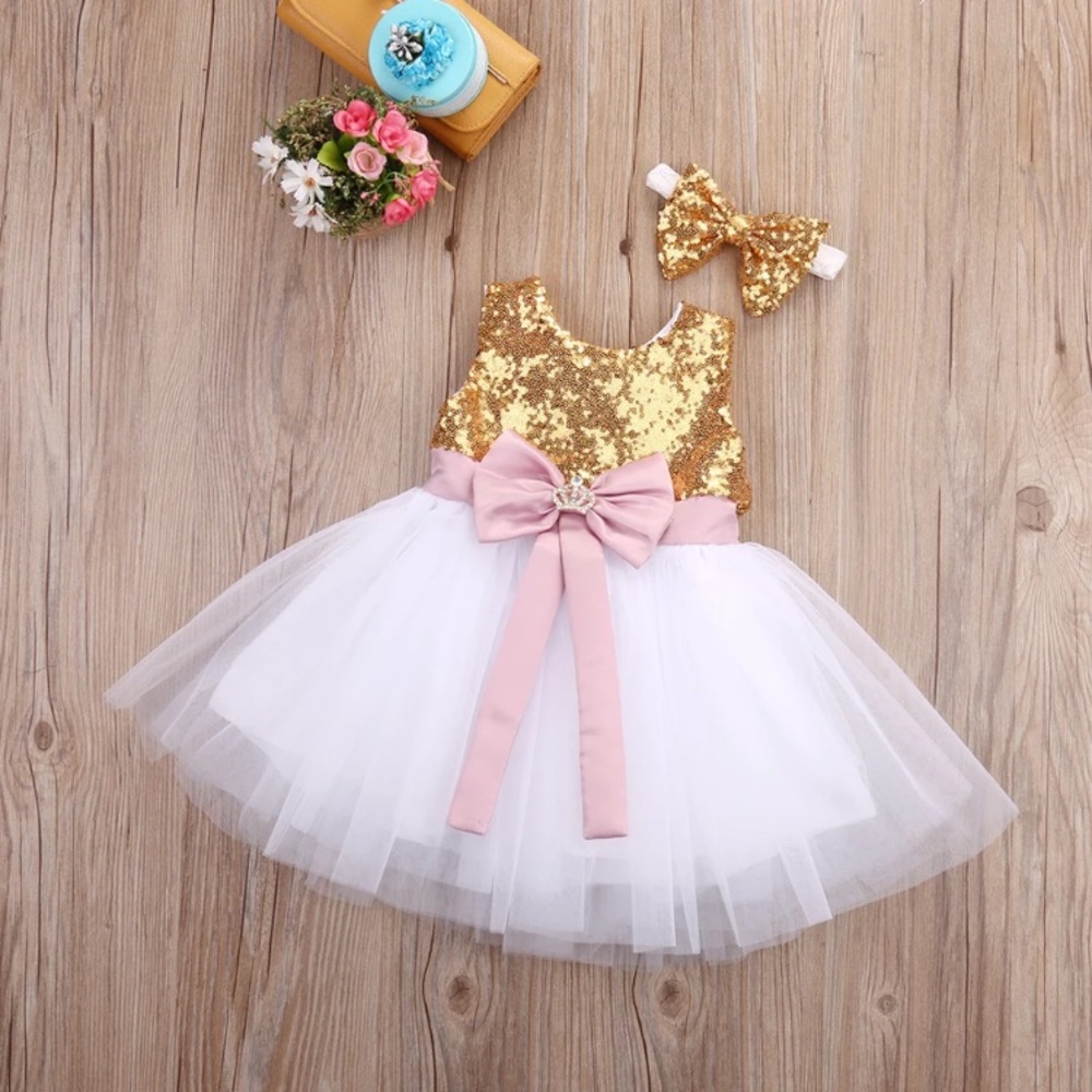 White and gold dress